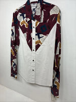 New Women’s Cowboy Threads Multicolor Design Long Sleeve Button Up Large LL-94