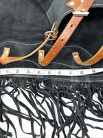 New Tough 1 Black Show Chaps With Fringe Adjustable Waist 46” N-24