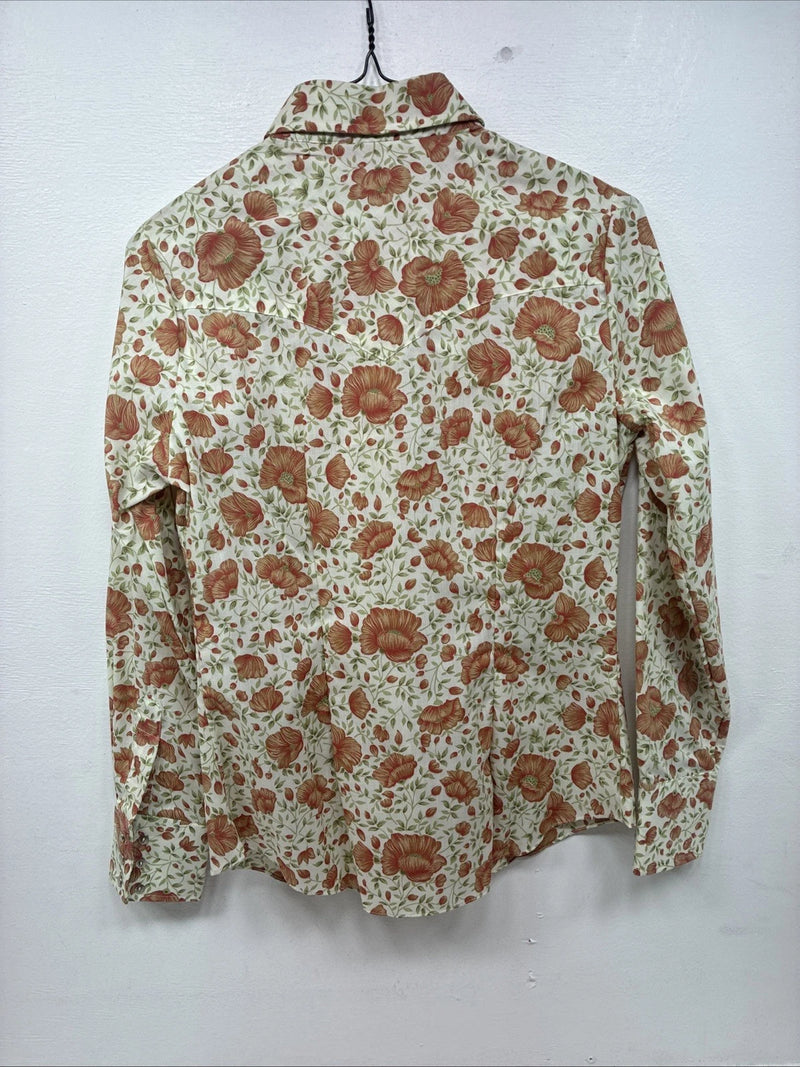 New Women’s Champion Western Floral Long Sleeve Pearl Snap Size 12 LL-5