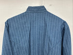 New Women’s Cowboy Threads Blue Stripe Long Sleeve Button Up Medium YY-79