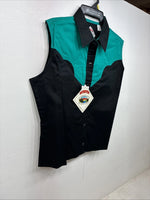 New Women’s Cumberland Blue Black Sleeveless Peals Snap Size Large TT-83