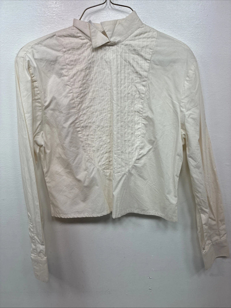 New Women’s Christine White Long Sleeve Button Up Size 8 YY-6