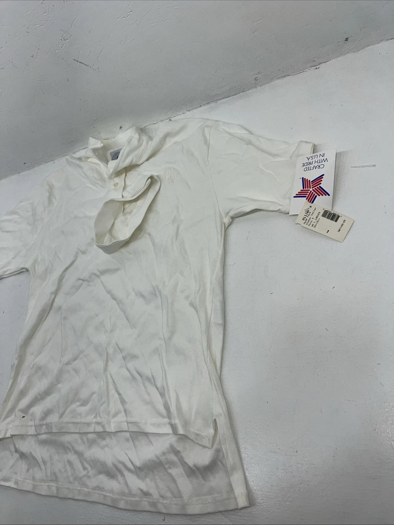 New Women’s White Millers Short Sleeve Polo Shirt. Large G-58