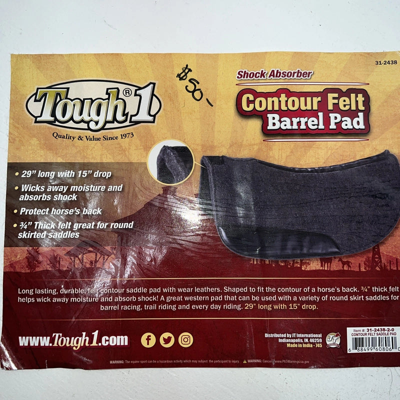 New Tough 1 Gray Shock Absorber Felt Saddle Pad 29x29 #31-2438 Pad-14
