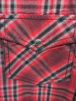 New Men’s ELY 1878 Red Plaid Long Sleeve Pearl Snap XL M-53