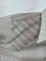 New Men’s Dickson Jenkins Brown stripe Short Sleeve Pearl Snap 14.5 Small AA-97
