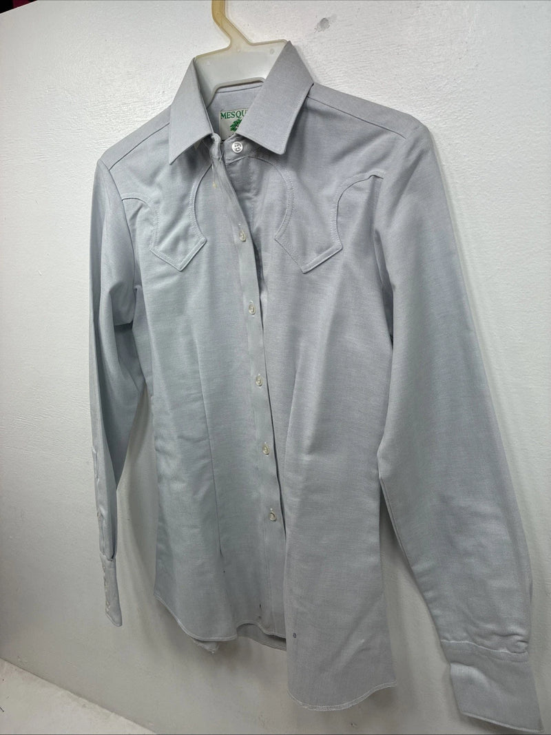 New Women Mesquite Blue Long Sleeve Button Up Size 30 KK-50