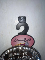 New Black Genuine Leather Blazin Roxx Silver Bling Cross S Belt #N3510401 Z-103
