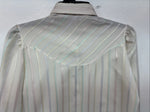 New Women Camlo Rose Multicolor Stripe Long Sleeve Pearl Snap Size 12 YY-104