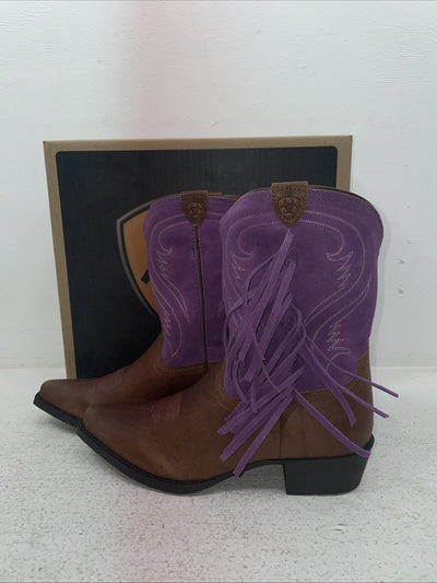 New Youth Purple With Fringe Ariat Cowboy Boots. 10012797 5 M. 2-172
