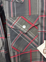 New Kids ELY Cattleman Green Plaid Long Sleeve Pearl Snap Small DD-127