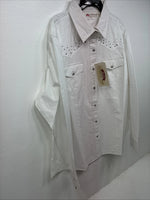 New Women’s Cumberland White Gem Long Sleeve Pearl Snap Size 1X KK-83