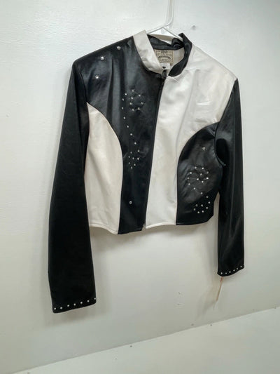 New Women’s Black White 1849 Authentic Ranchwear Western Show Jacket L 3B-102