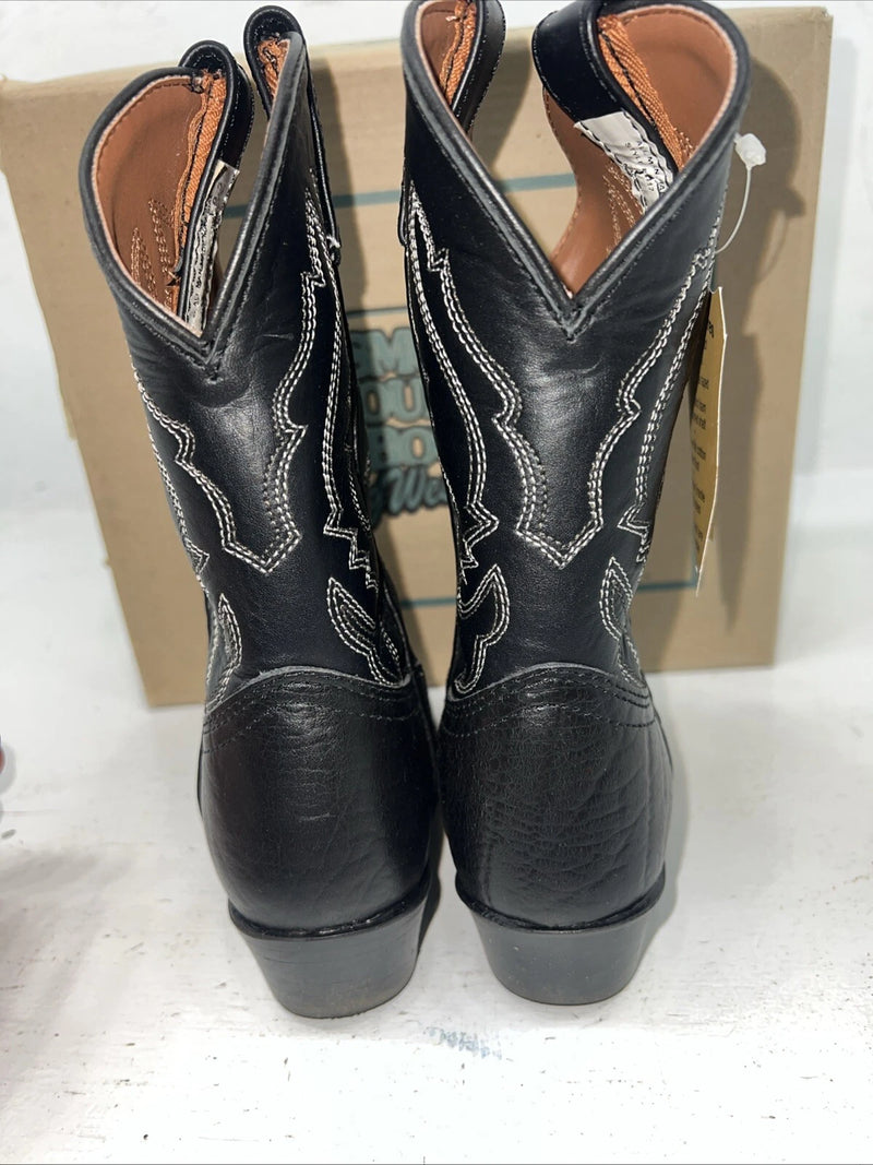 New Children’s Black Smoky Mountain Cowboy Boots. 1117 C 9.5 9 1/2. 24-35