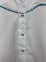 New Women’s Country Charmer White Design Long Sleeve Pearl Snap Medium LL-4