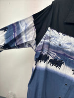 New Women’s Cumberland Multicolor Horse Design Long Sleeve Pearl Snap 2XL GG-42