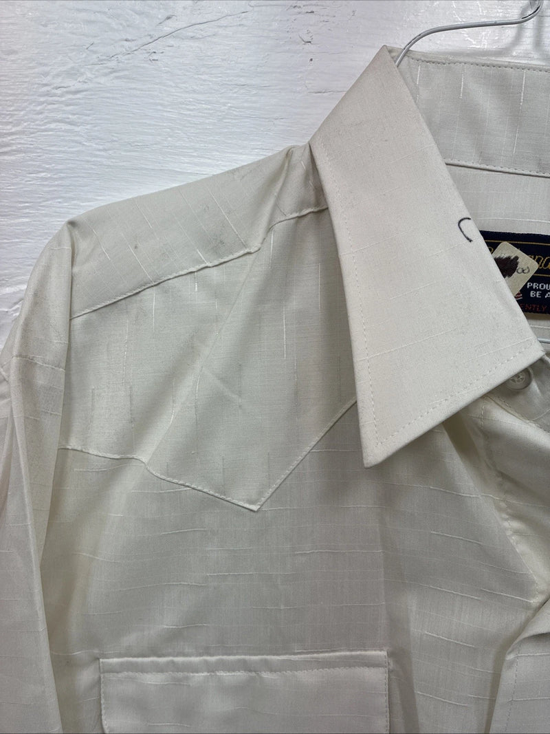 New Men’s Panhandle Off White Long Sleeve Pearl Snap XL J-34