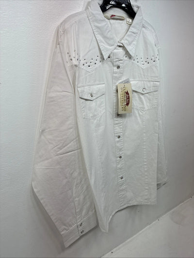 New Women’s Cumberland White Gem Long Sleeve Pearl Snap 3X MM-9