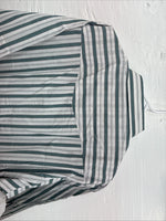 New Men’s ELY Cattleman Blue White Stripe Short Sleeve Pearl Snap XL M-21
