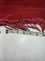 NOS Red Show Chaps With Fringe Adjustable Waist 38” L-34