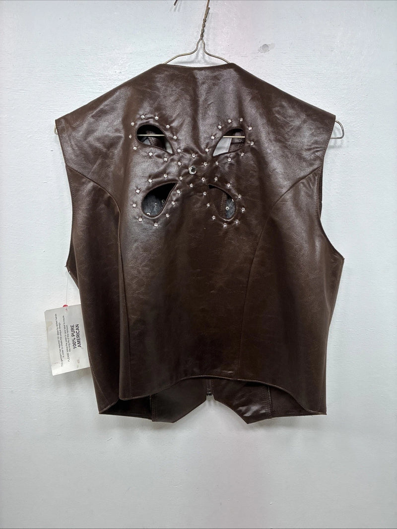 New Women’s 1849 RanchWear Brown Designed Vest Size Large YY-30