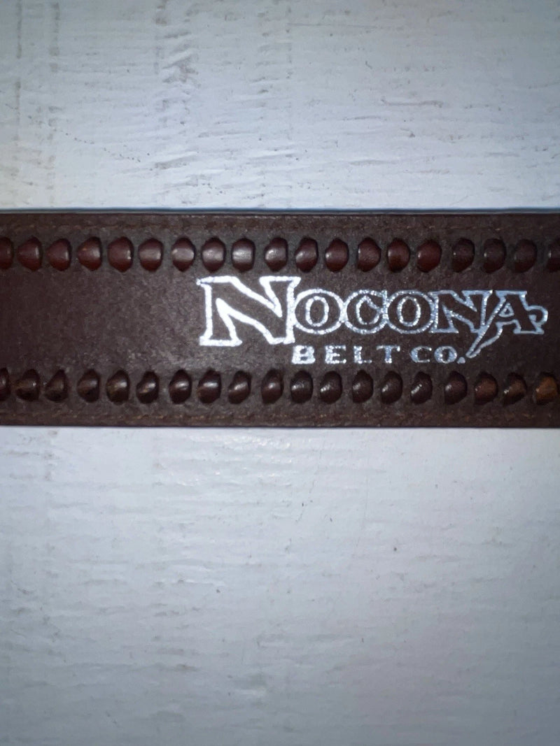 New Brown Genuine Leather Nocona Tooled And Weaved 28” Belt #2420002 NN-26