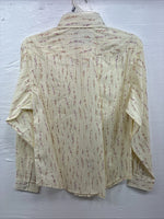 New Kids White Horse Yellow Floral Long Sleeve Pearl Snap Medium CC-110