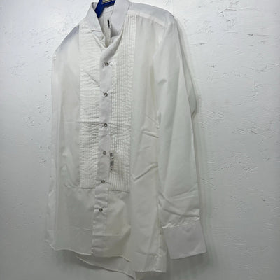 New Men’s ELY tuxedo White Long Sleeve Pearl Snap Small B-48