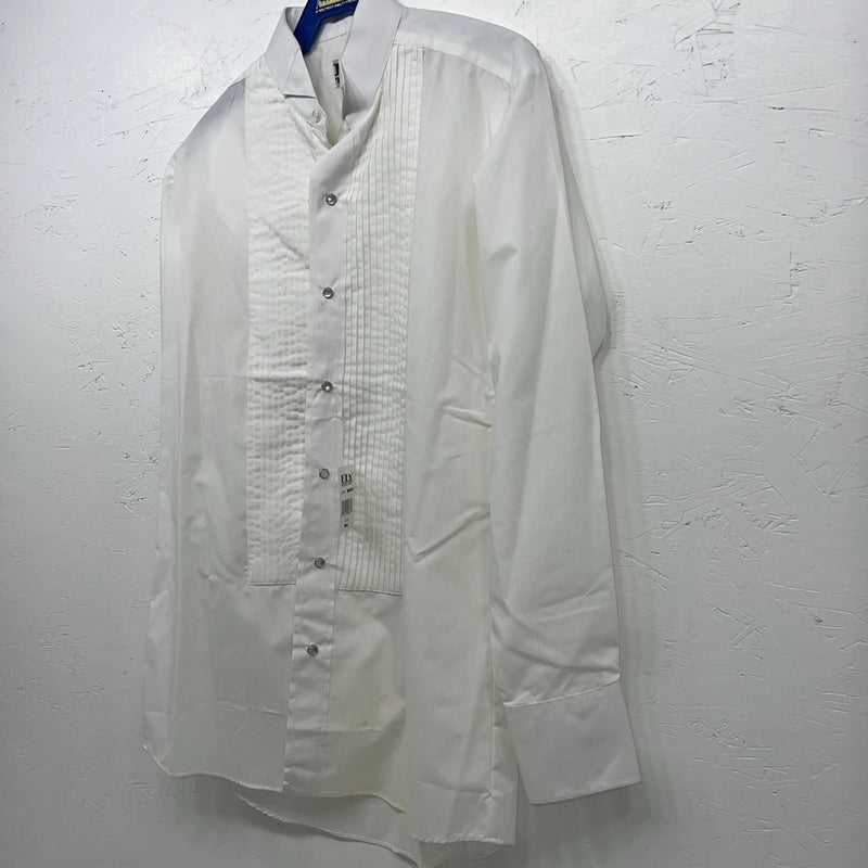 New Men’s ELY tuxedo White Long Sleeve Pearl Snap Small B-48