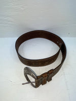 New Brown Genuine Leather Tooled 28” Belt #8090 JJ-40