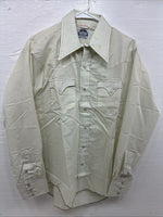 New Men’s Miller Green Stripe Long Sleeve Pearl Snap 16 X 35 Large CC-60