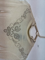 New Tadaski Cream Gem Long Sleeve Half Zip Showing Bodysuit Small TT-44