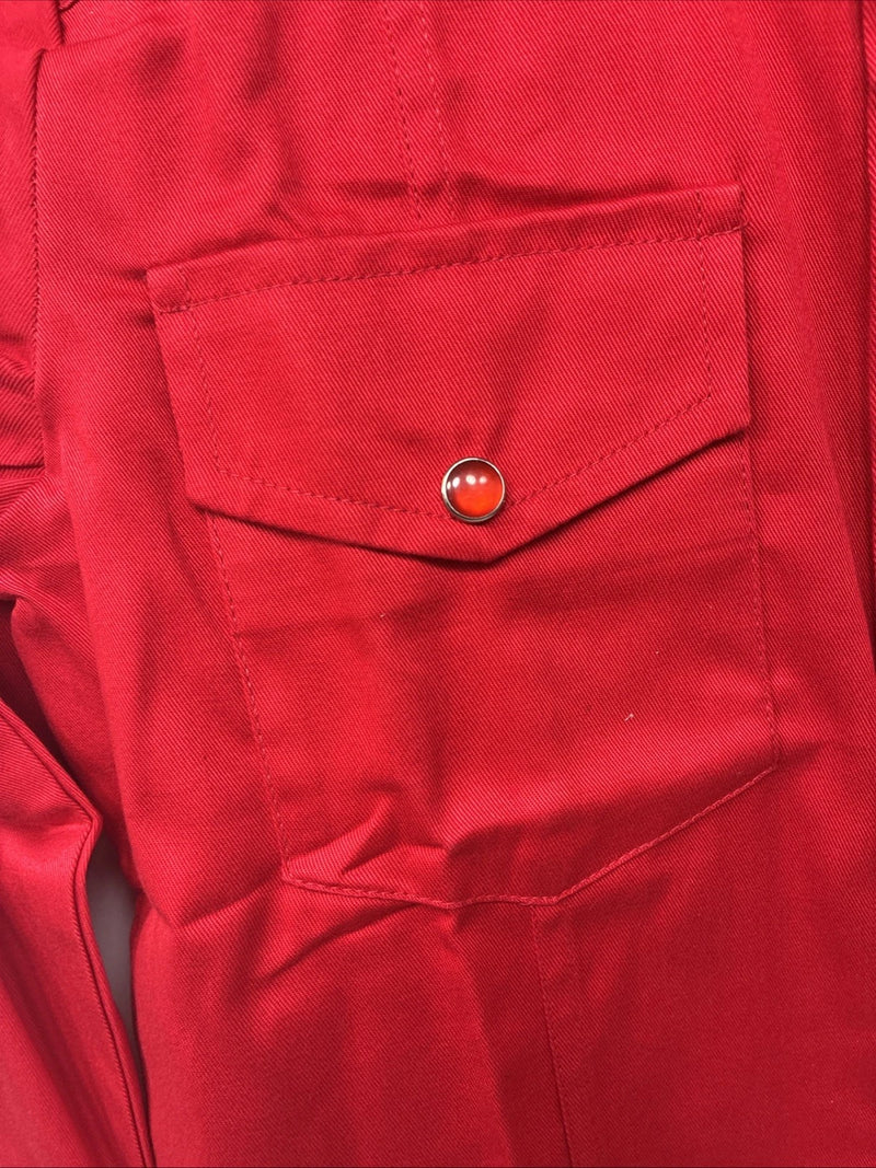 New Kids Western Express Red Long Sleeve Pearl Snap Medium LL-26