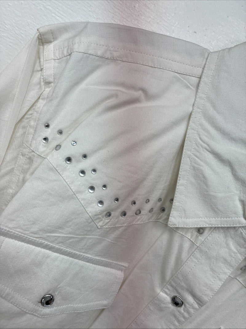 New Women’s Cumberland White Gen Long Sleeve Pearl Snap 1XL GG-88