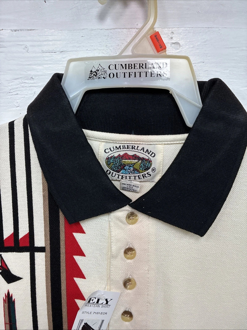 New Men’s Cumberland Multiple Color Western Design Short Sleeve Polo Medium K-52