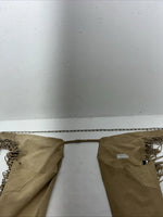 New Tan Congress Leather Show Chaps With Fringe Adjustable Waist 44” L-45