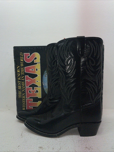 New Men’s Black Texas Brand Cowboy Boots. N 5010 10 D. 7-15