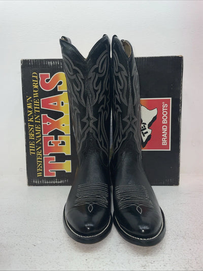 New Men’s Black Texas Brand Cowboy Boots. 7800 8.5 8 1/2 D. 4-116