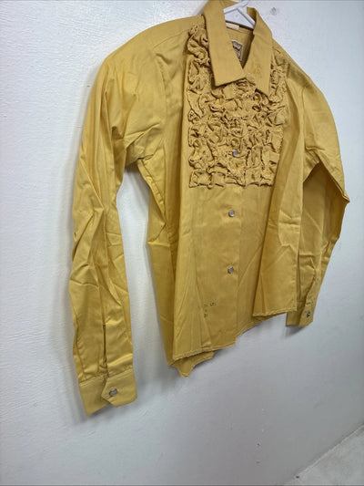 New Kids Karman Yellow Designed Long Sleeve Pearl Snap Size 10 YY-56