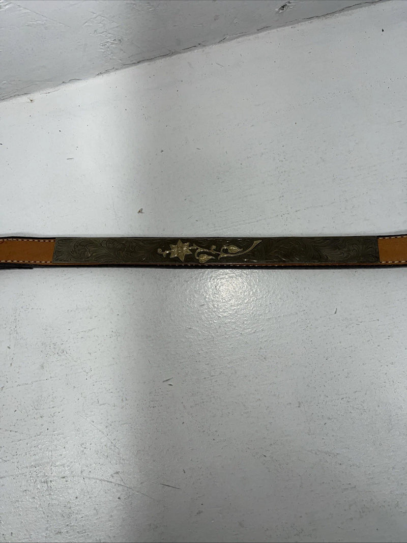 New Leather Circle Y Breast Collar With Bronze Metal Plates. #4287,1009 S-42