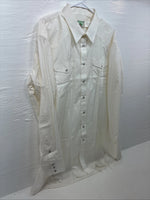 New Men’s Mesquite Off White Stripe Long Sleeve Pearl Snap 2XL H-44