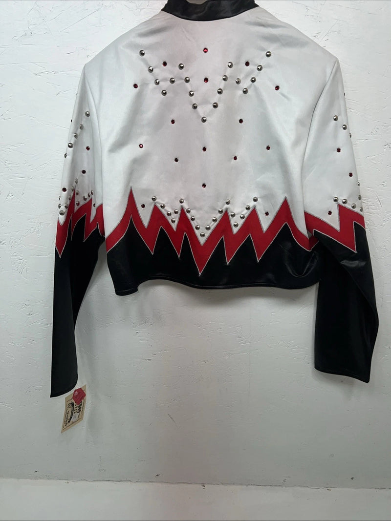  New Women’s 1849 Authentic Ranchwear Red White Show Short Jacket Large H-610