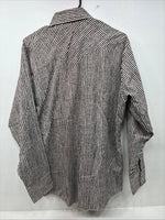 New Women’s Dickson Jenkins Brown Stripe Long Sleeve Pearl Snap Size 17 XL II-37