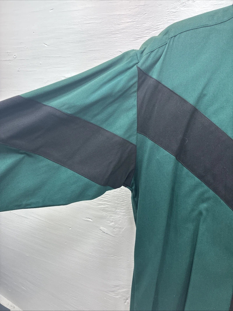 New Teens Longhorn Green Black Death Long Sleeve Button Up Large V-83