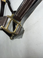 New Tough 1 Genuine Leather Brown Track Horse Halter #44-2046 W-49