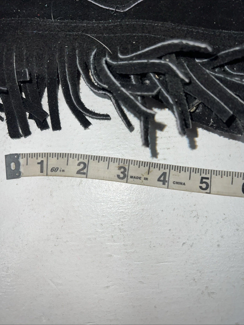 New Black ABetta Show Chaps With Fringe Adjustable Waist XL 46” L-33