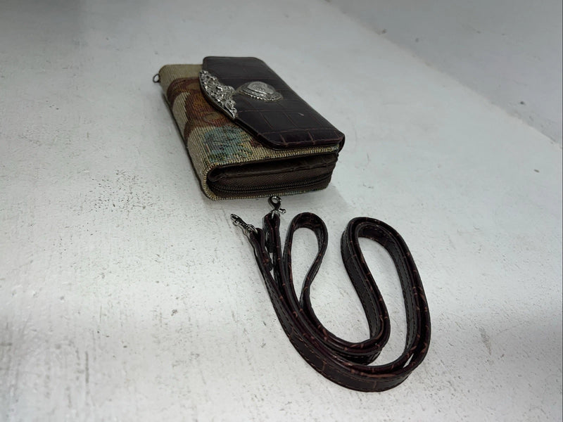 New Congress Leather Fabric Tooled Wallet #100555 P-501