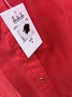 New Men’s ELY Cattleman Red Western Short Sleeve Pearl Snap 16 Large T-57