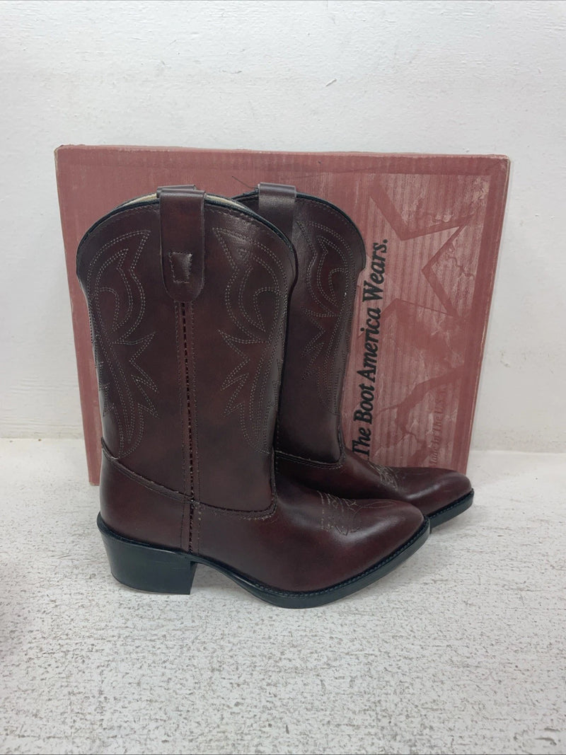 New Children’s Cherry Red Texas Brand Cowboy Boots. C 202 1 D. 23-77
