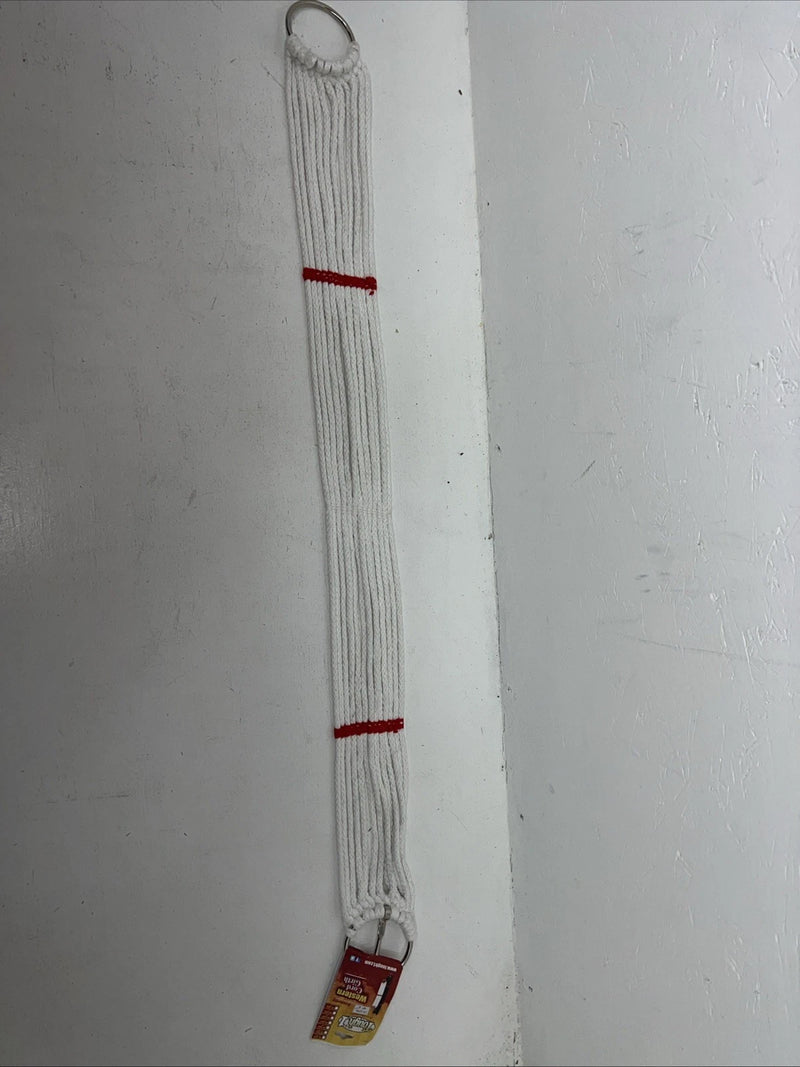 New Tough 1 White Red Western Mohair Cord Girth 46” #59-1246 BB-21